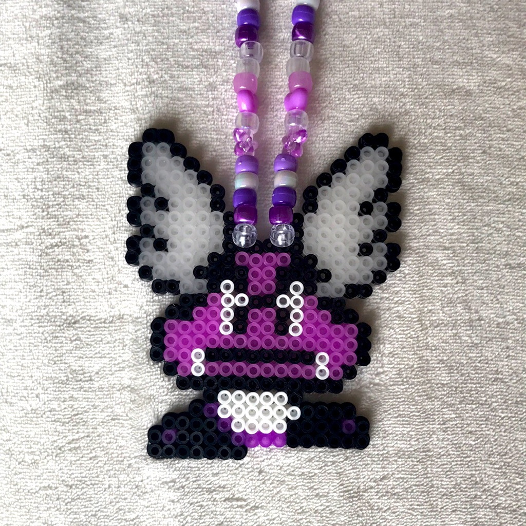 Nintendo Goomba Mario Bead Necklace Purple Glow In The Dark Beads
